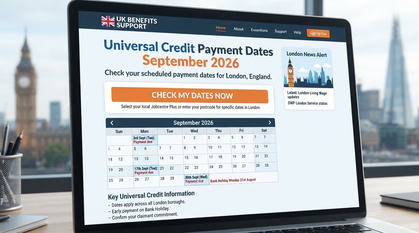Universal Credit payment dates September 2026