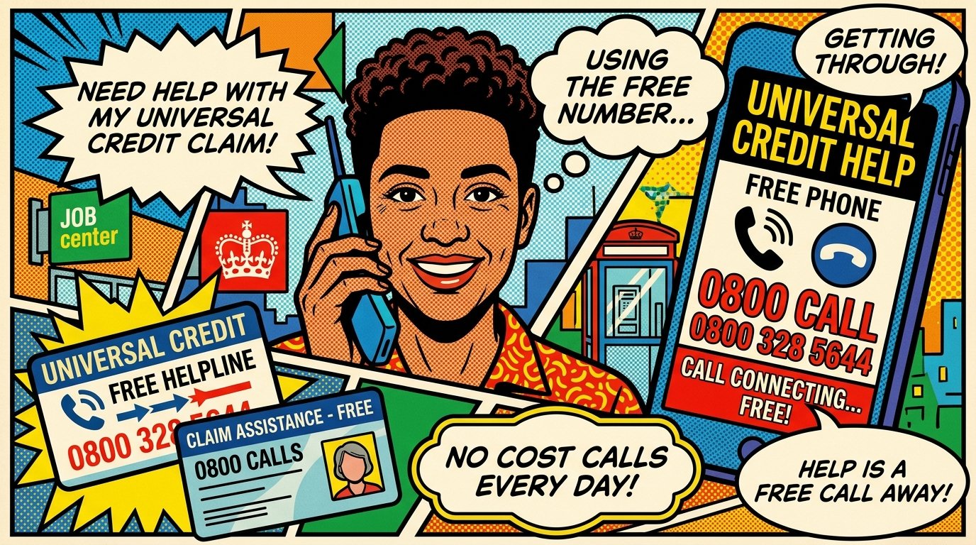 Person calling the Universal Credit free number 0800 on a mobile phone to get help with their claim.